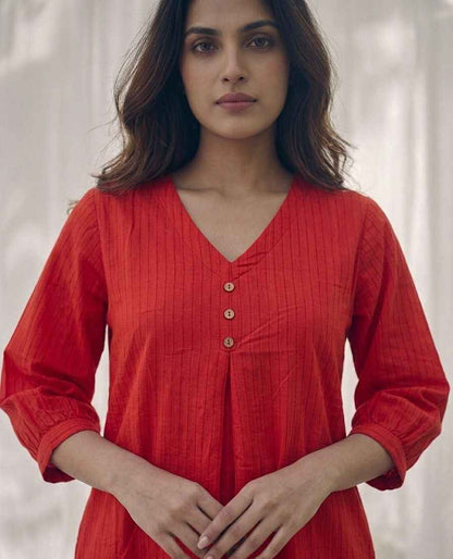 Pure Cotton A Line Only Single Kurta Set