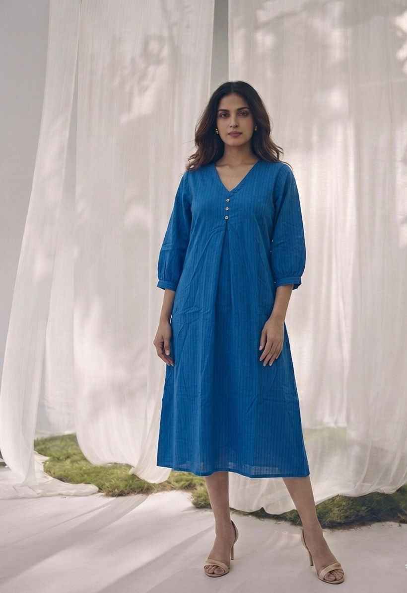 Pure Cotton A Line Only Single Kurta Set