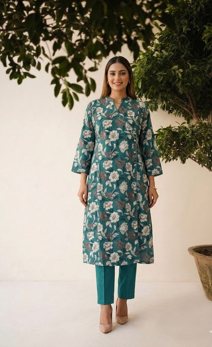 Pure Cotton Angrakha Two Piece Pant Set PSS045