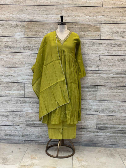 Pure Mul Chanderi festival wear Dupatta Set