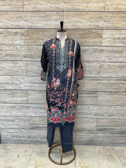 Premium muslin Silk Dupatta Set