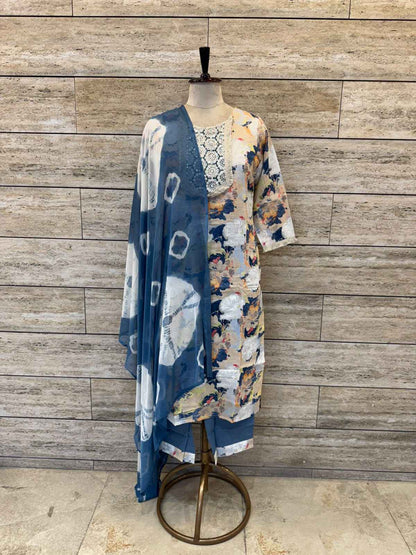 Premium muslin Silk Dupatta Set
