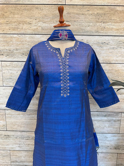 Tissue Simmer Three Piece Dupatta Set