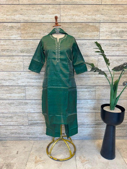 Tissue Simmer Three Piece Dupatta Set