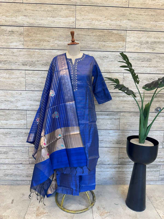 Tissue Simmer Three Piece Dupatta Set
