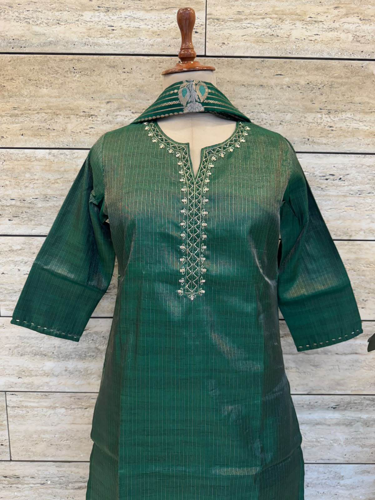 Tissue Simmer Three Piece Dupatta Set