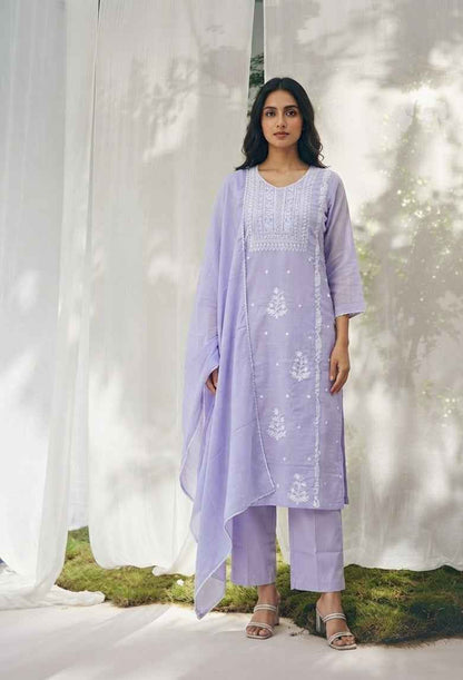 Pure Cotton Three Piece Dupatta Set CS0332