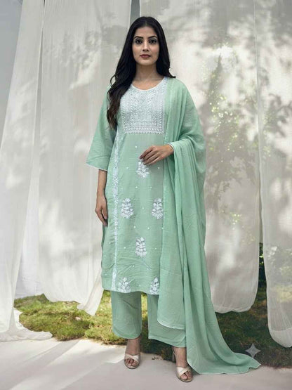Pure Cotton Three Piece Dupatta Set CS0332