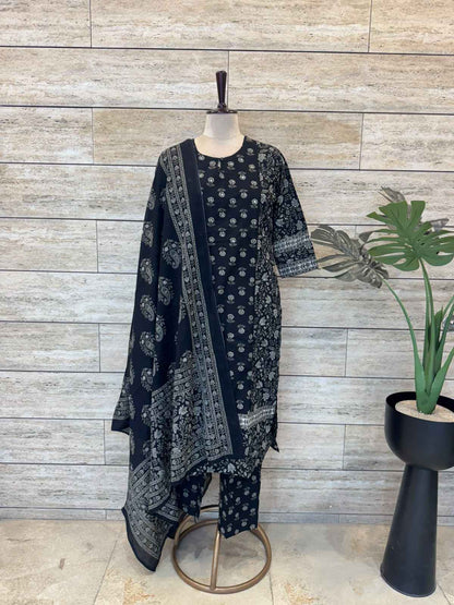 Printed Cotton Dupatta Set CS0343