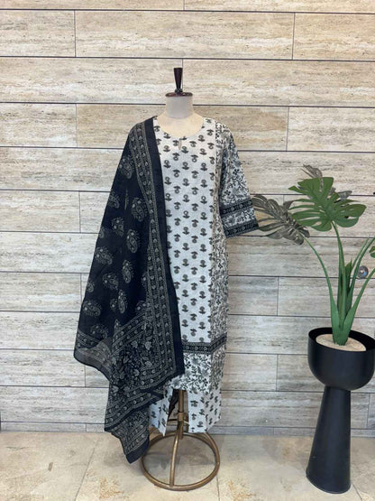 Printed Cotton Dupatta Set CS0343