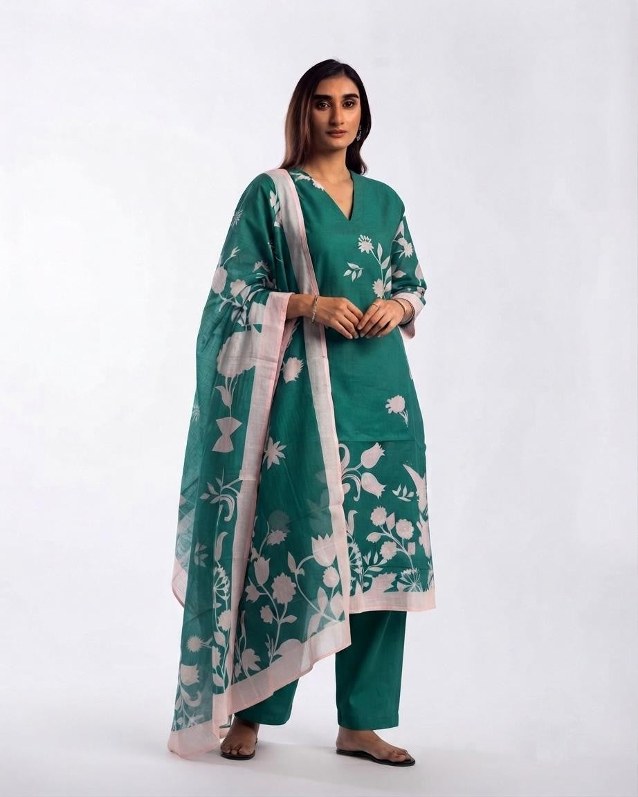 Pure Cotton Dupatta Set CS0339