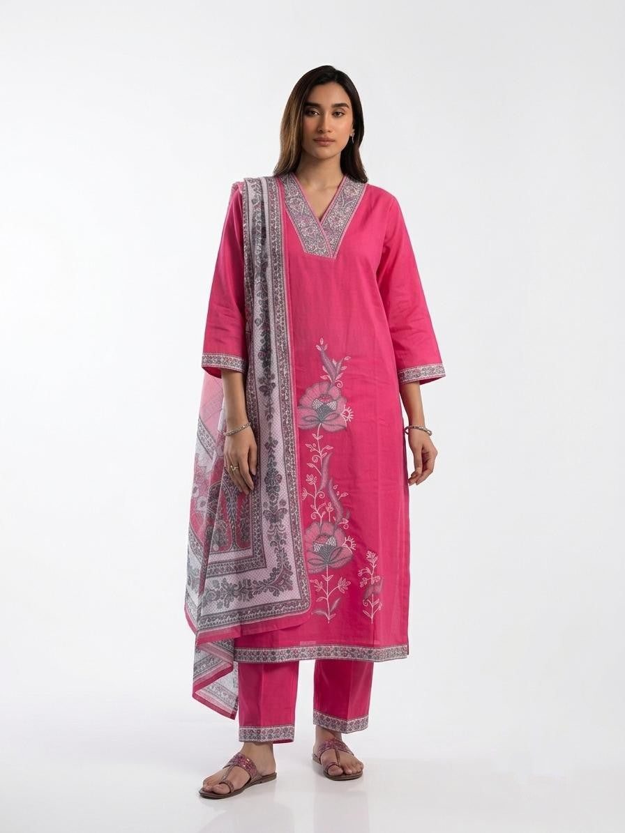 Pure Cotton Dupatta Set