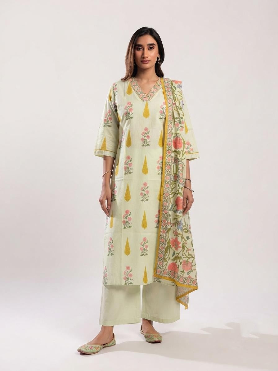 Pure Cotton Dupatta Set CS0356