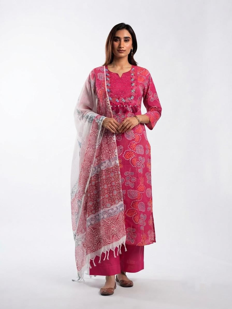 Pure Cotton Dupatta Set