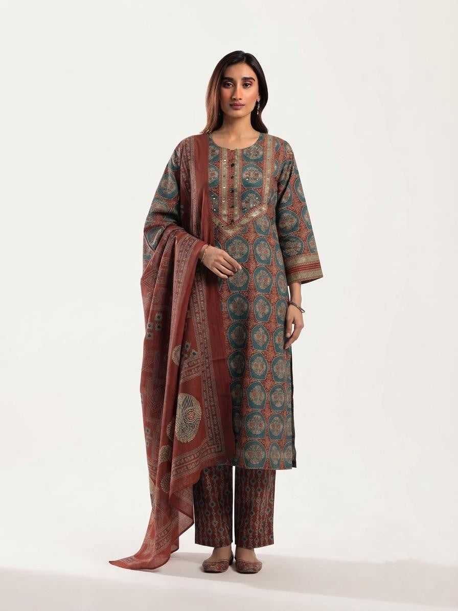 Pure Cotton Dupatta Set