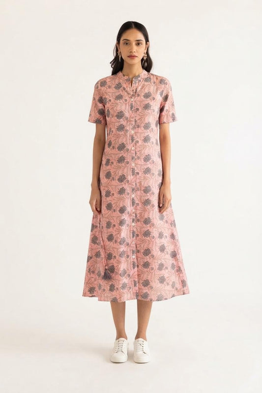 Printed Cotton One Piece Dress