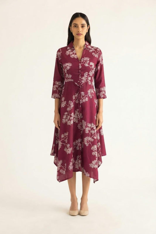 Printed Cotton One Piece Dress