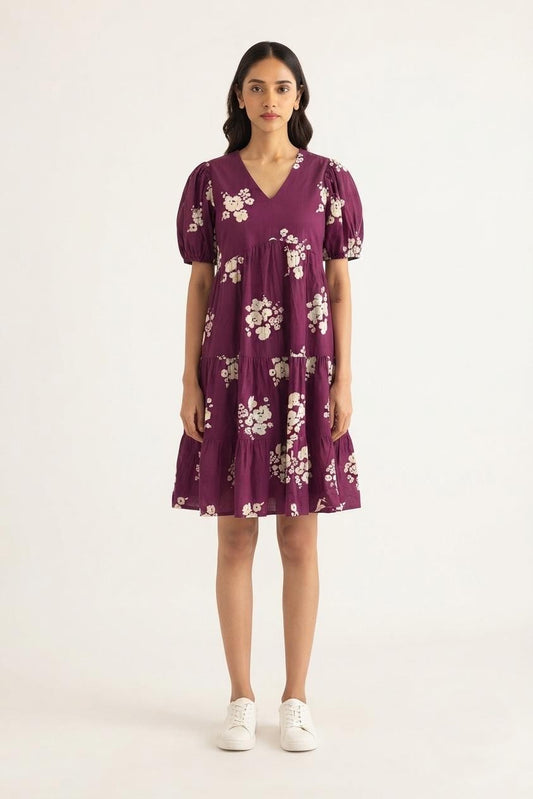 Printed Cotton One Piece Dress