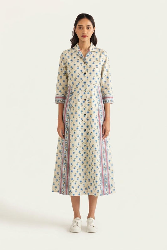 Printed Cotton One Piece Dress