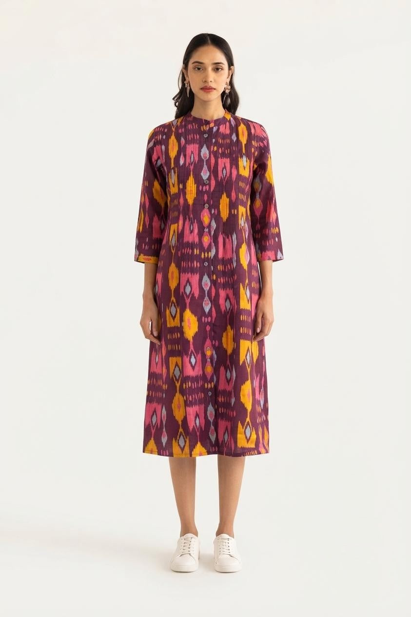 Printed Cotton One Piece Dress
