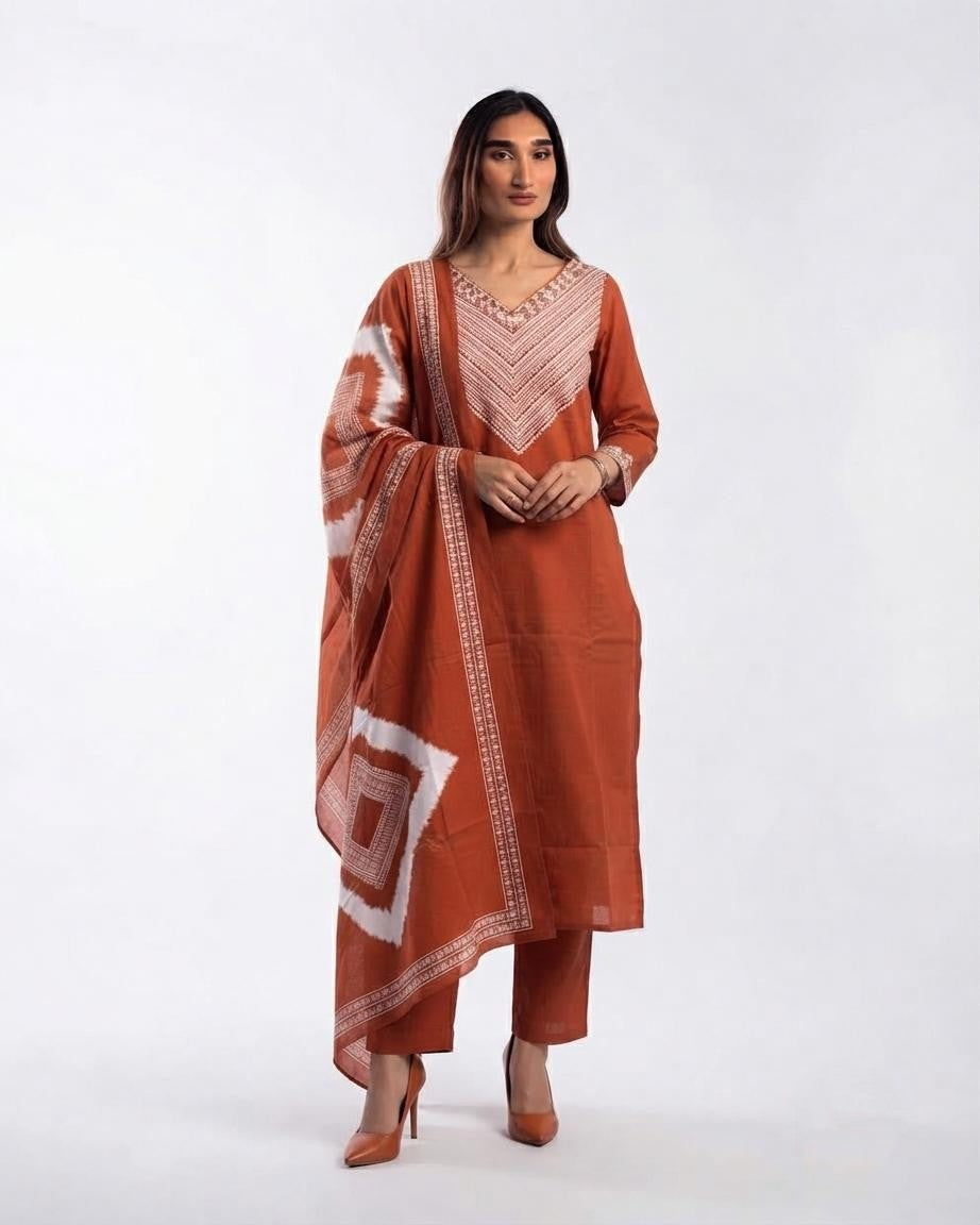 Pure Cotton Dupatta Set CS0375