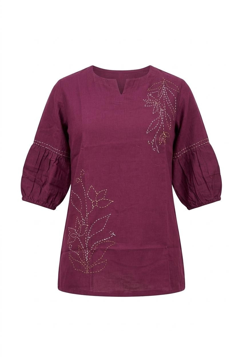 Solid Short Top In Cotton