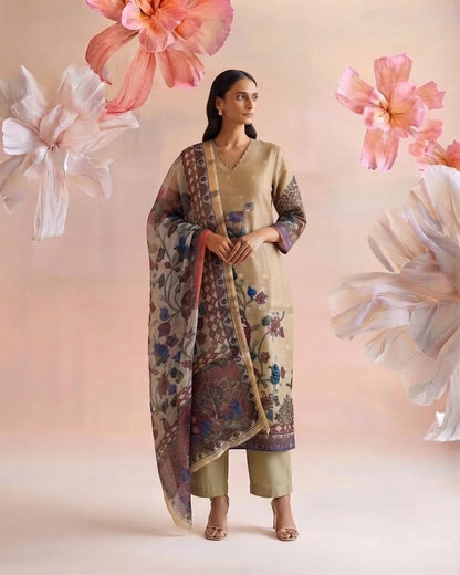 Printed Kota Doriya Dupatta Set