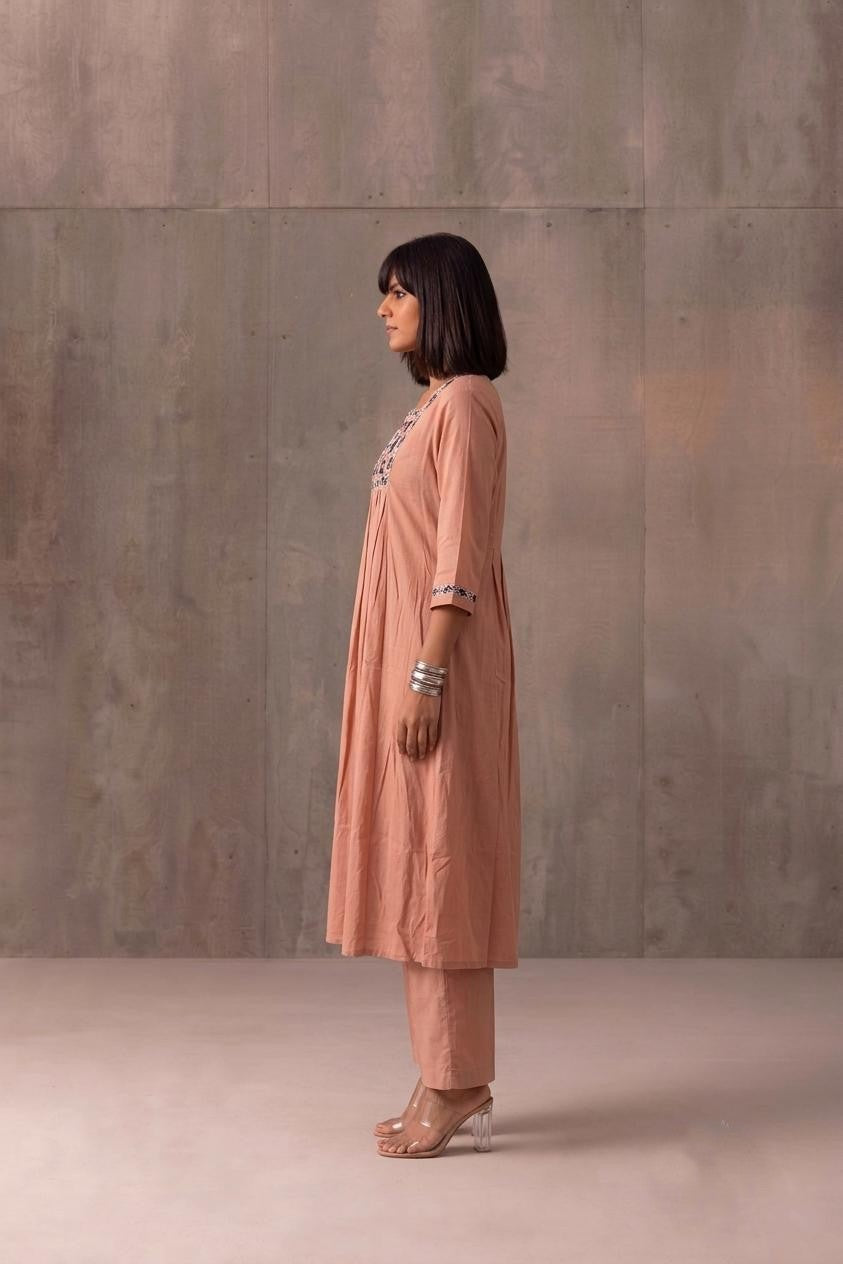 Pure Muslin A Line Two Piece Pant Set  MPS015