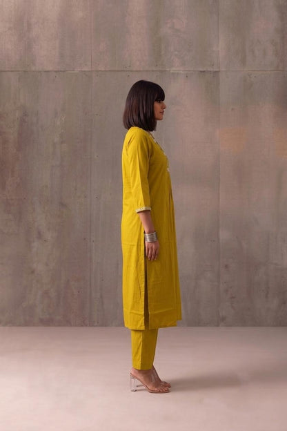 Two Piece Pant Set In Pure Muslin Fabric  MPS014