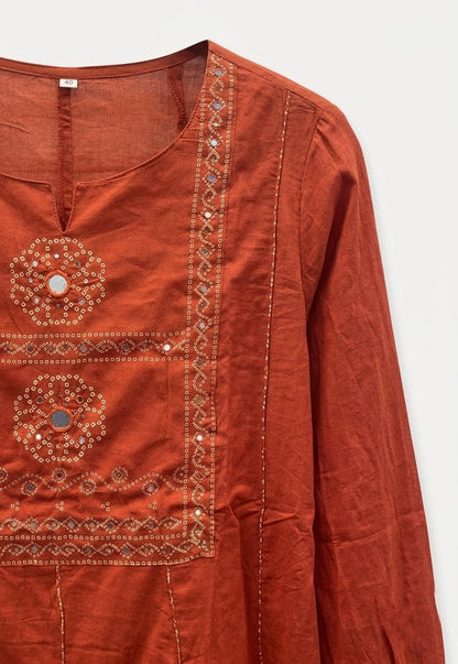 A Line Dupatta Set In Cotton Fabric CS0382