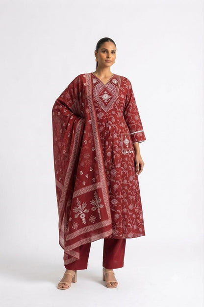 Pure Cotton A Line  Dupatta Set Pure Cotton Dupatta Set CS0385