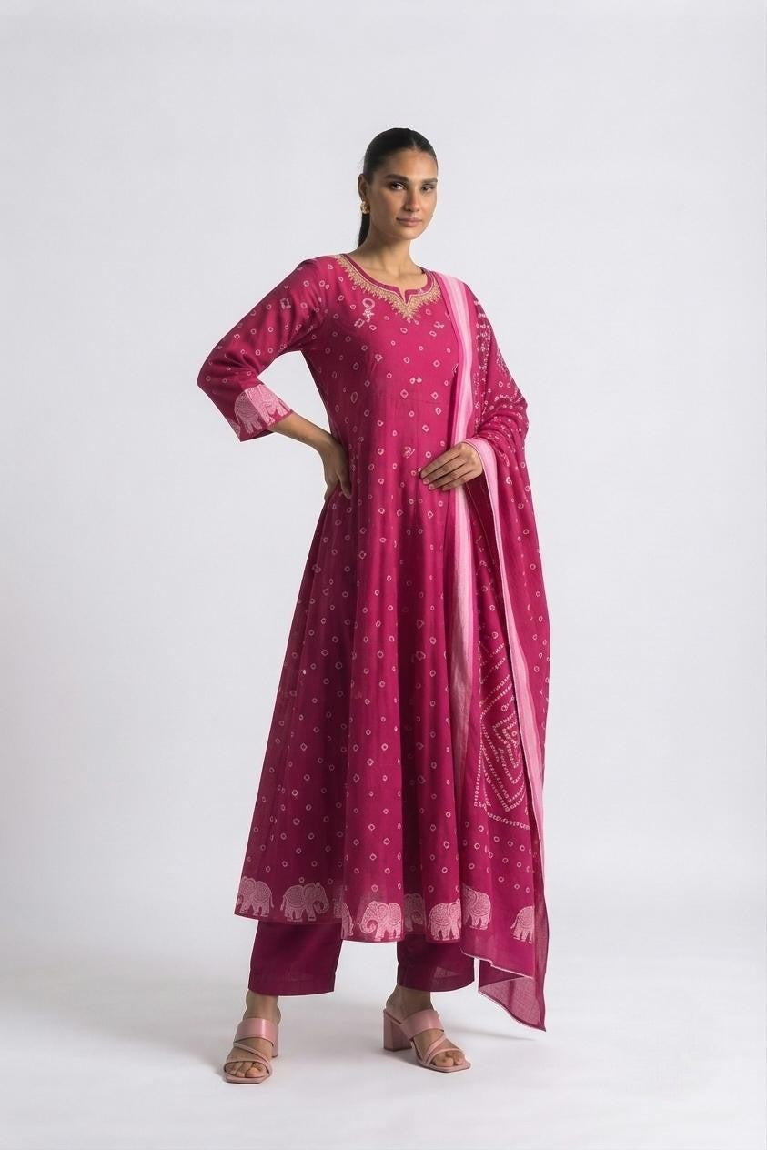 Pure Cotton  A Line Dupatta Set Pure Cotton Dupatta Set CS0387