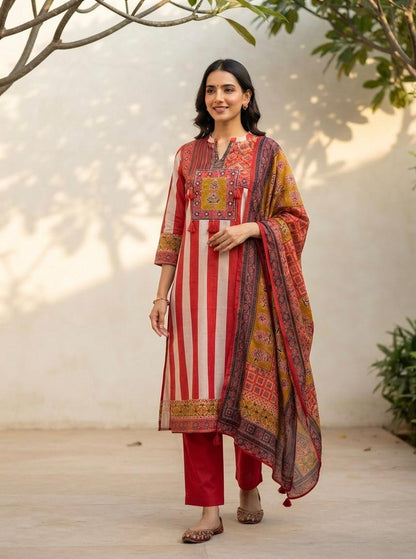 Pure Cotton Dupatta Set CS0394