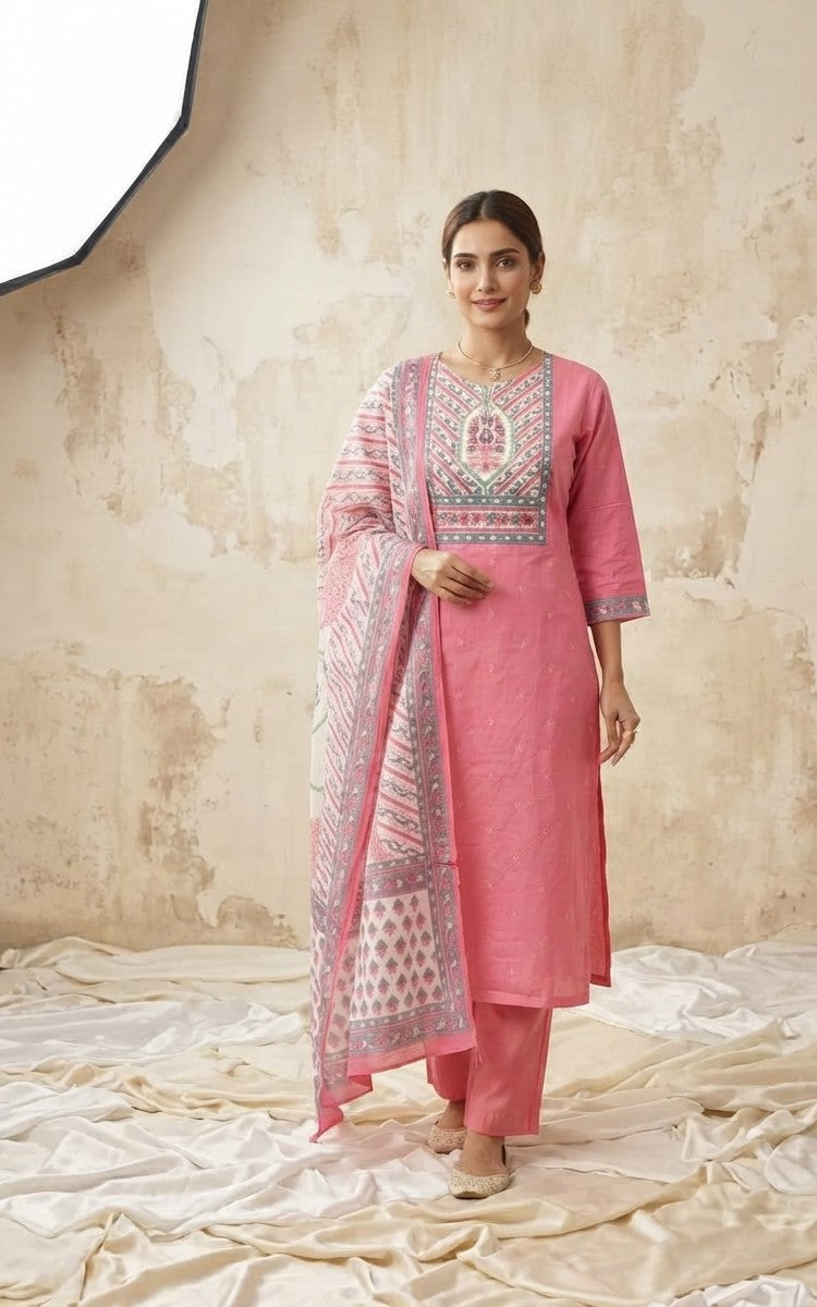 Pure Cotton Dupatta Set