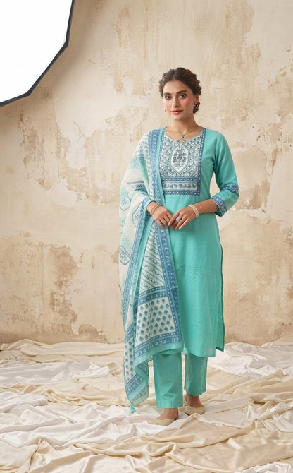 Pure Cotton Dupatta Set