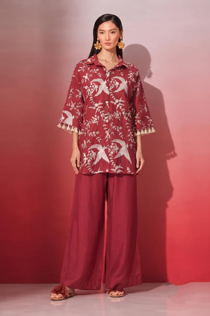 Embroidered Mul Chanderi Co-Ord Set With Lining