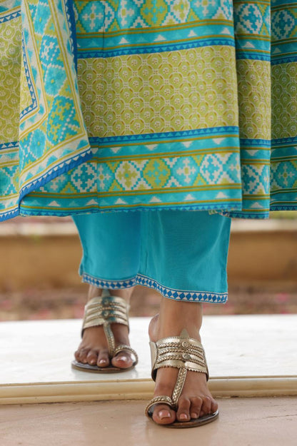 Anarkali  Dupatta Set In Cotton Fabric CS0395