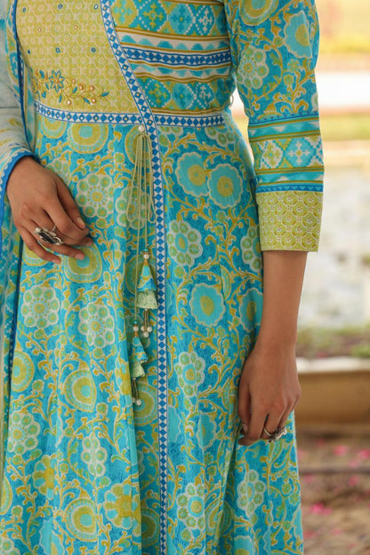 Anarkali  Dupatta Set In Cotton Fabric CS0395