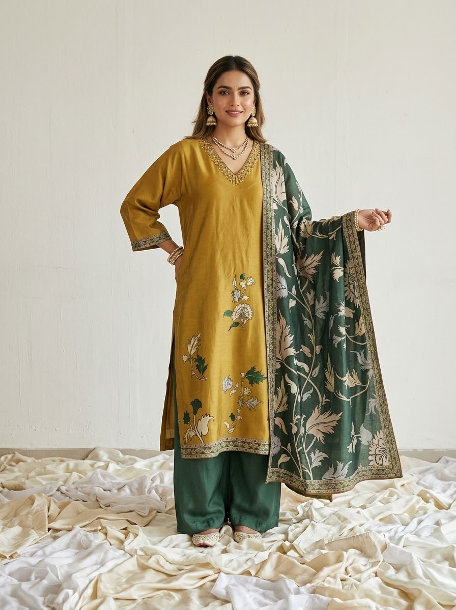 Soft Modal Muslin With Inner Dupatta Set