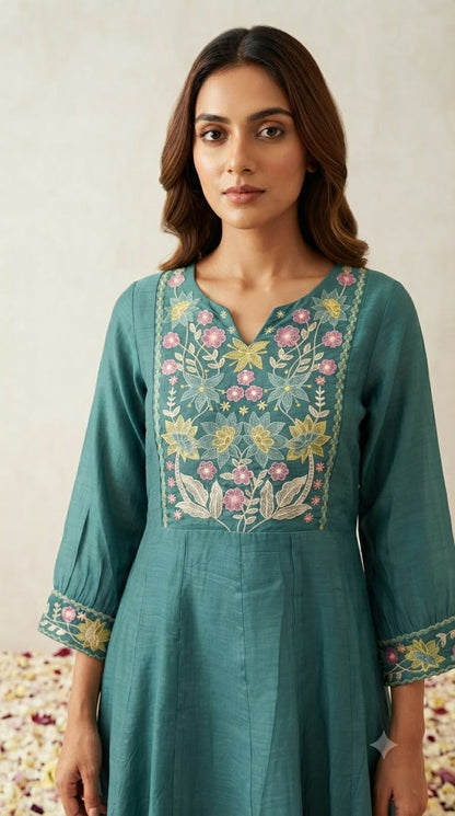 Pure Banras Mul Chanderi Dupatta Set