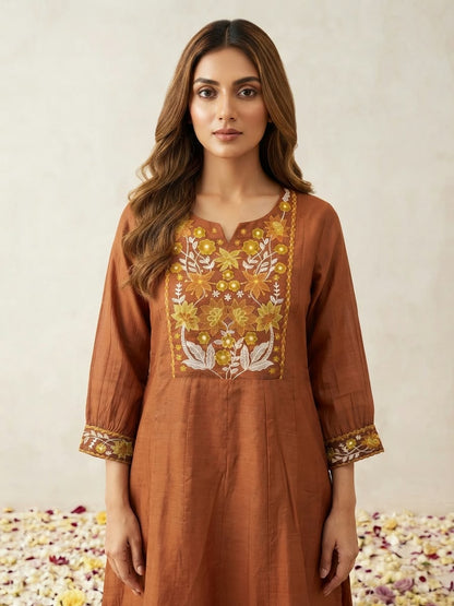 Pure Banras Mul Chanderi Dupatta Set