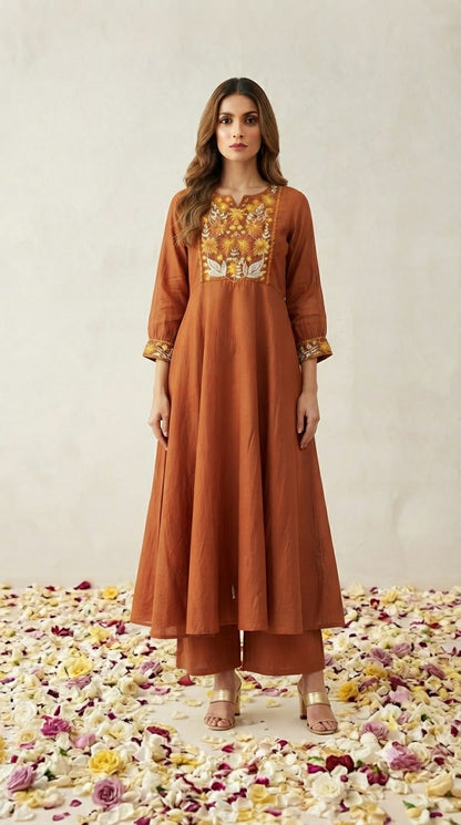 Pure Banras Mul Chanderi Dupatta Set