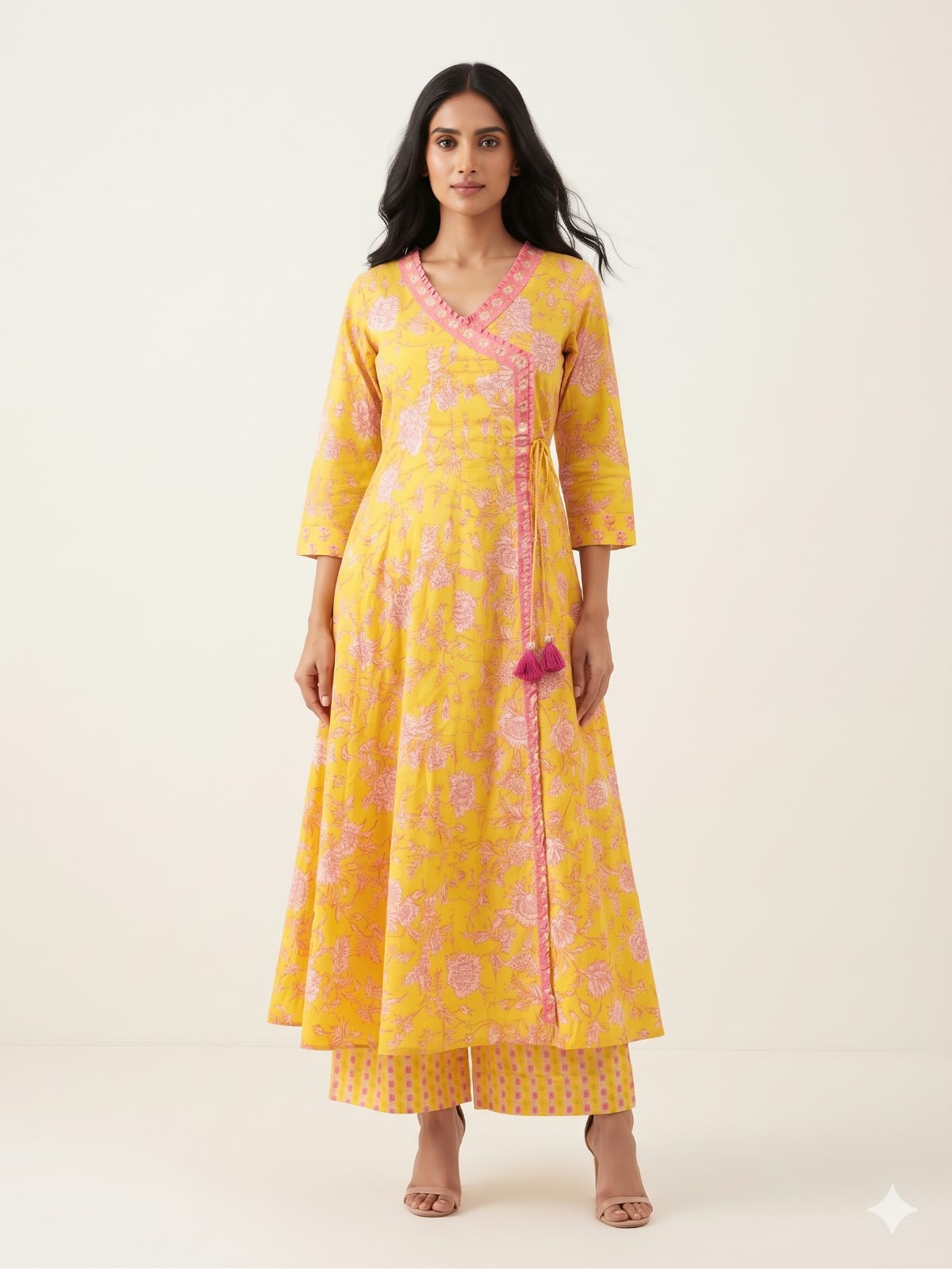 Pure Cotton Three Piece Anarkali Dupatta Set