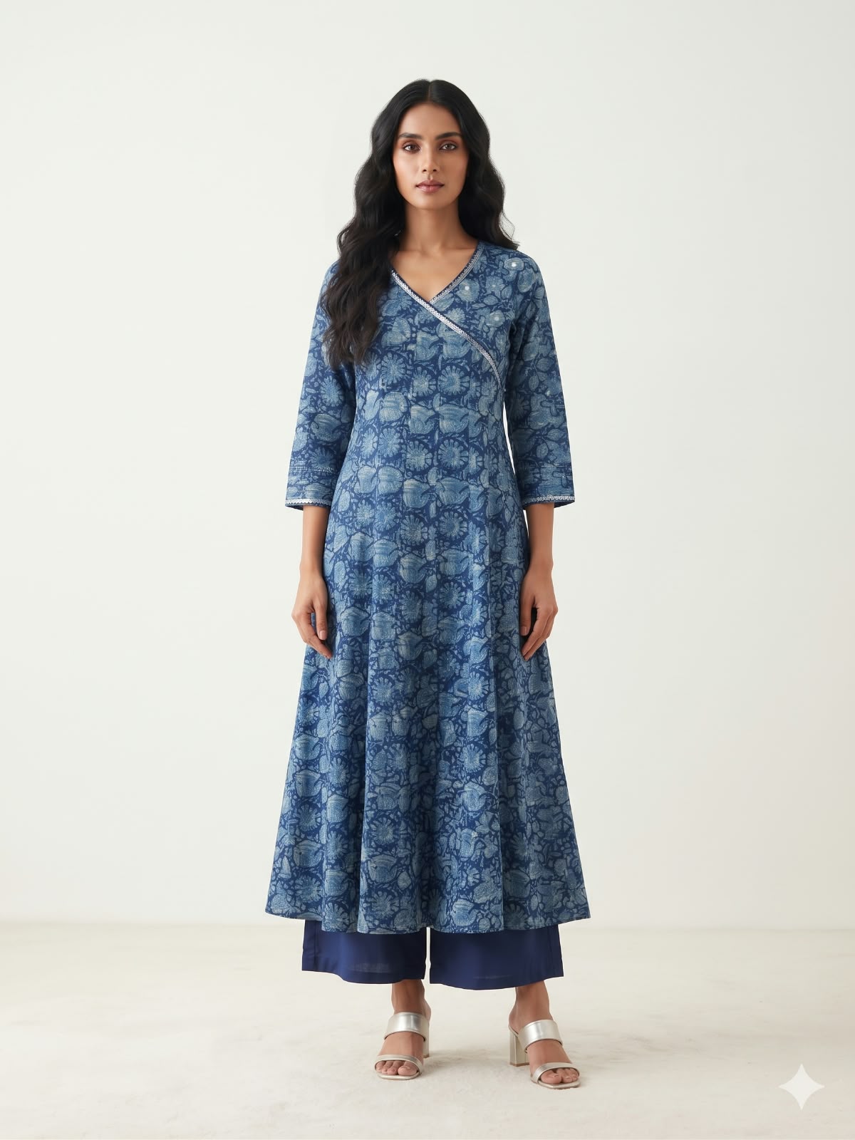 Pure Cotton Three Piece Anarkali Dupatta Set