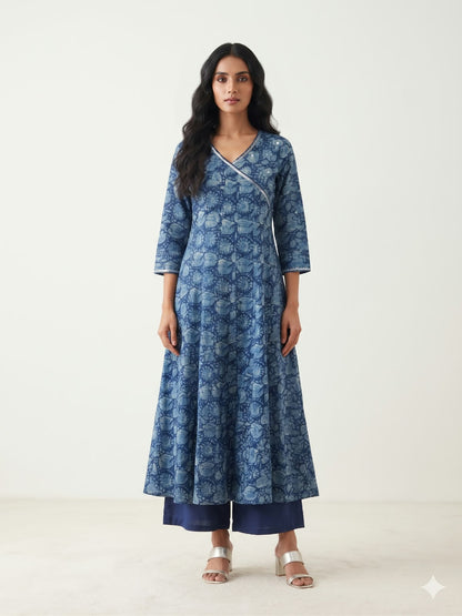 Pure Cotton Three Piece Anarkali Dupatta Set
