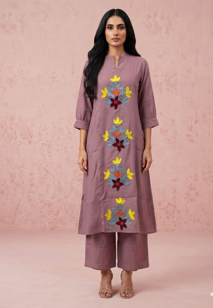 Pure muslin Two Piece Pant Set