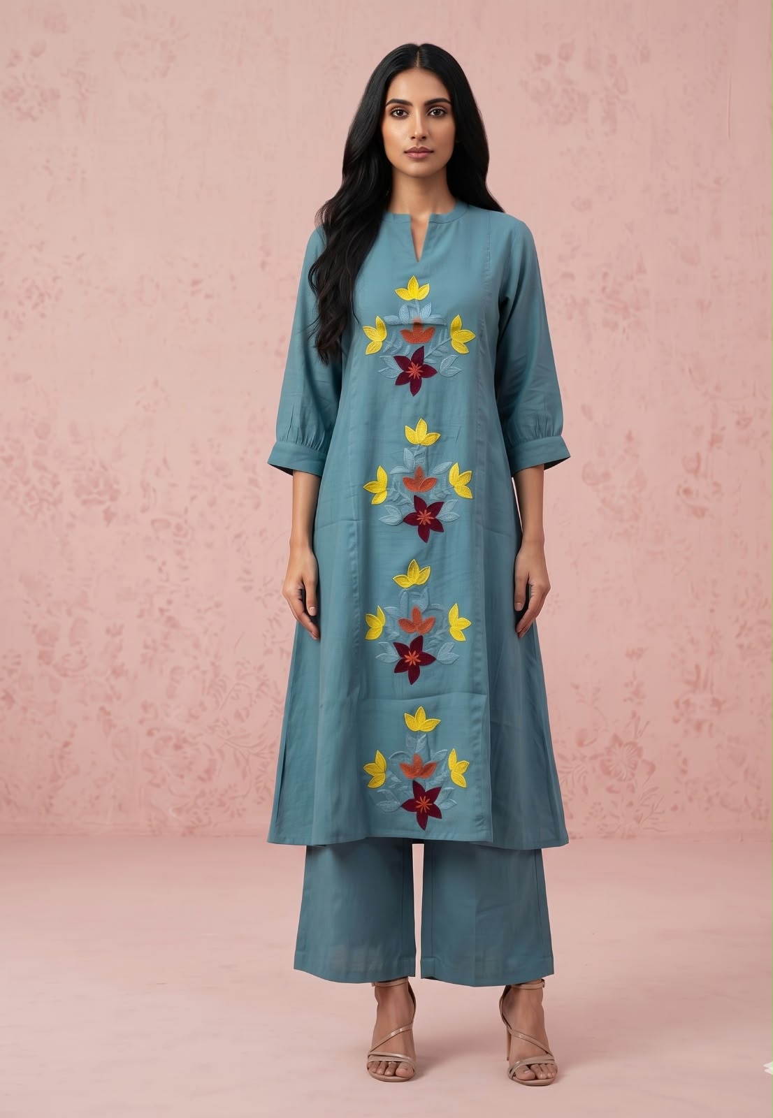 Pure muslin Two Piece Pant Set