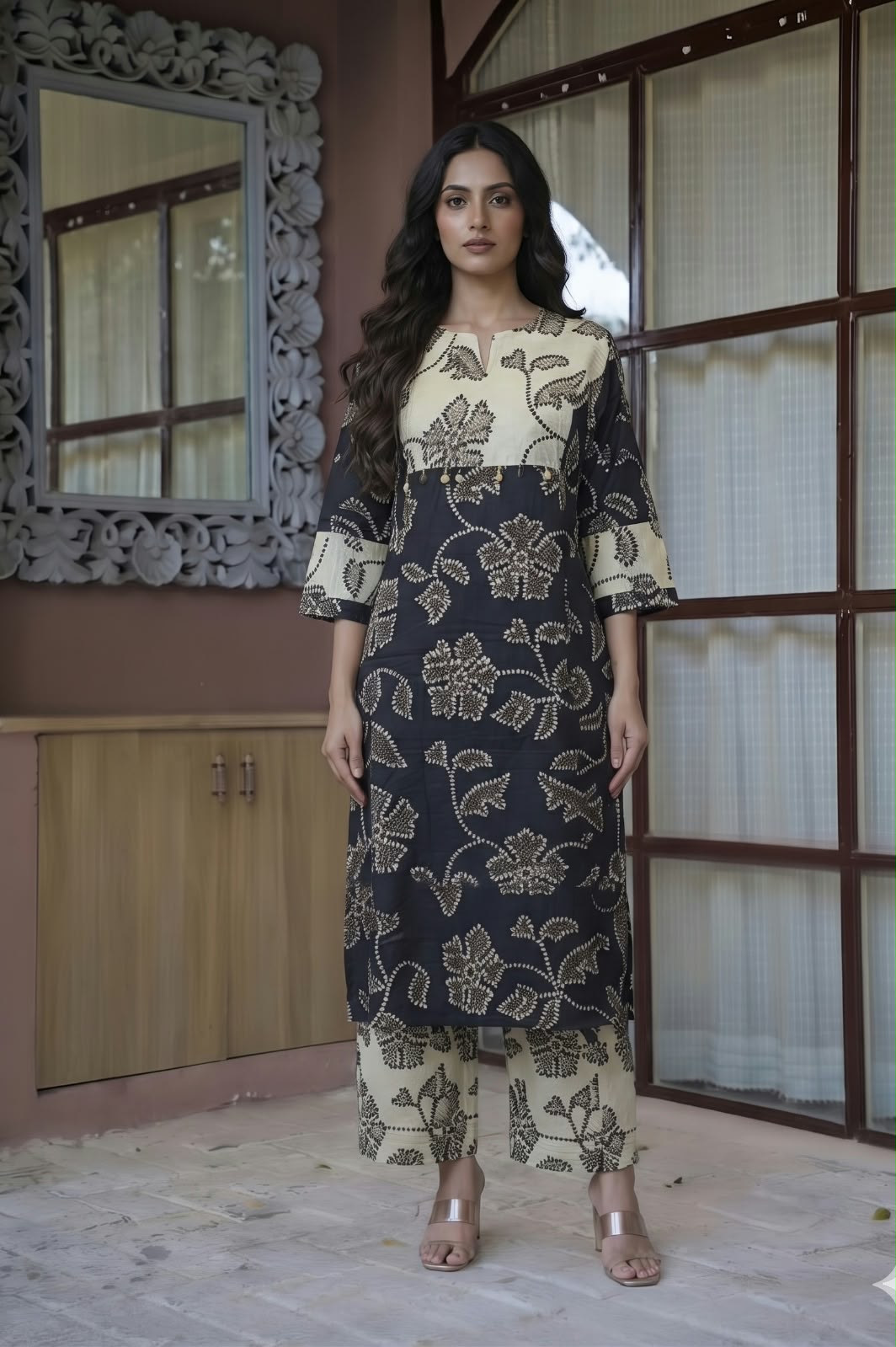 Pure muslin Two Piece Pant Set