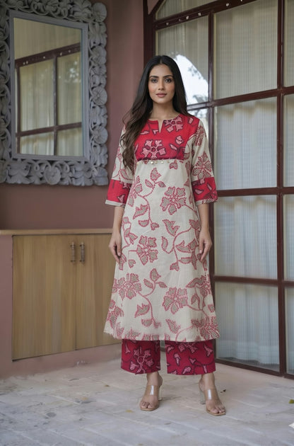 Pure muslin Two Piece Pant Set