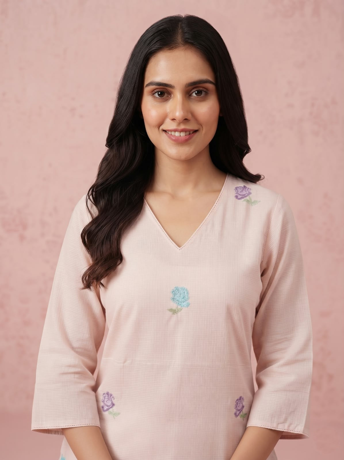 Pure Kota Doria Three Piece Dupatta Set With Inner  KD069